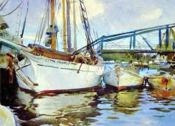 John Singer Sargent Boats at Anchor Norge oil painting art